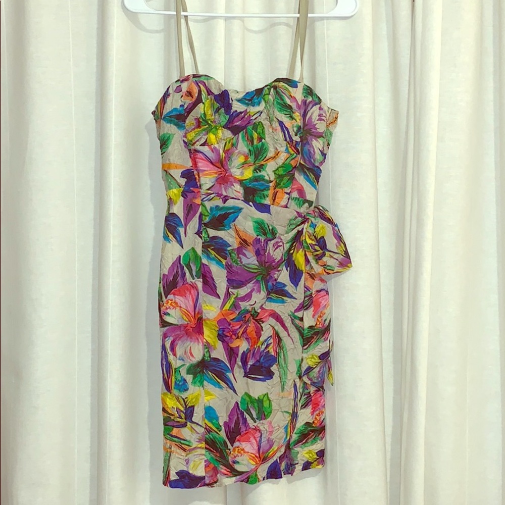 Nanette Lepore strapless floral cocktail dress